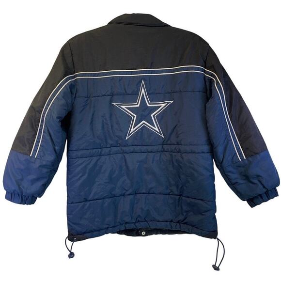 Reebox Vintage Cowboys Boys Kids M 10-12 Blue Nylon Coat - Picture 1 of 14
